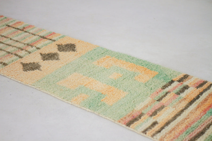 Peach Boujaad-Style Moroccan Runner, 2'2" x 9'8" – No. r22