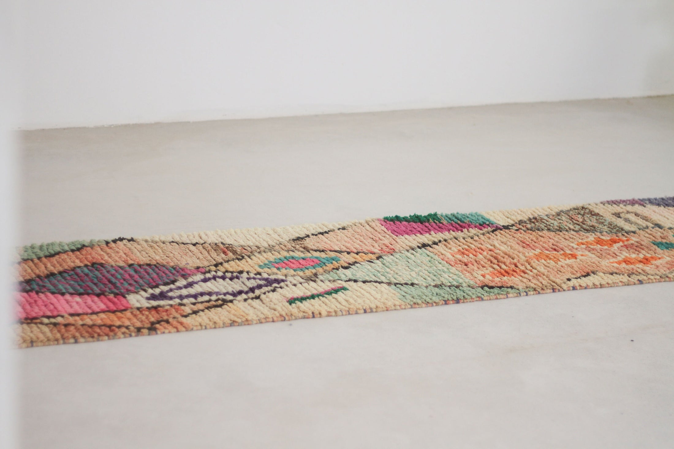 Multicolored 10x2 Berber Runner Rug – wool runner rugs, Handmade Wool Rug