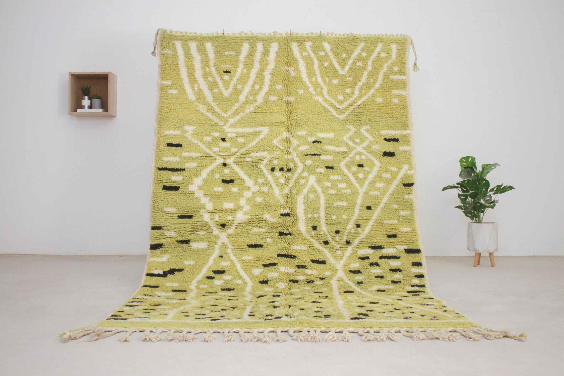 Green 8x5 Berber Rug – colorful abstract rugs, colorful area rugs, Handmade Wool Rug