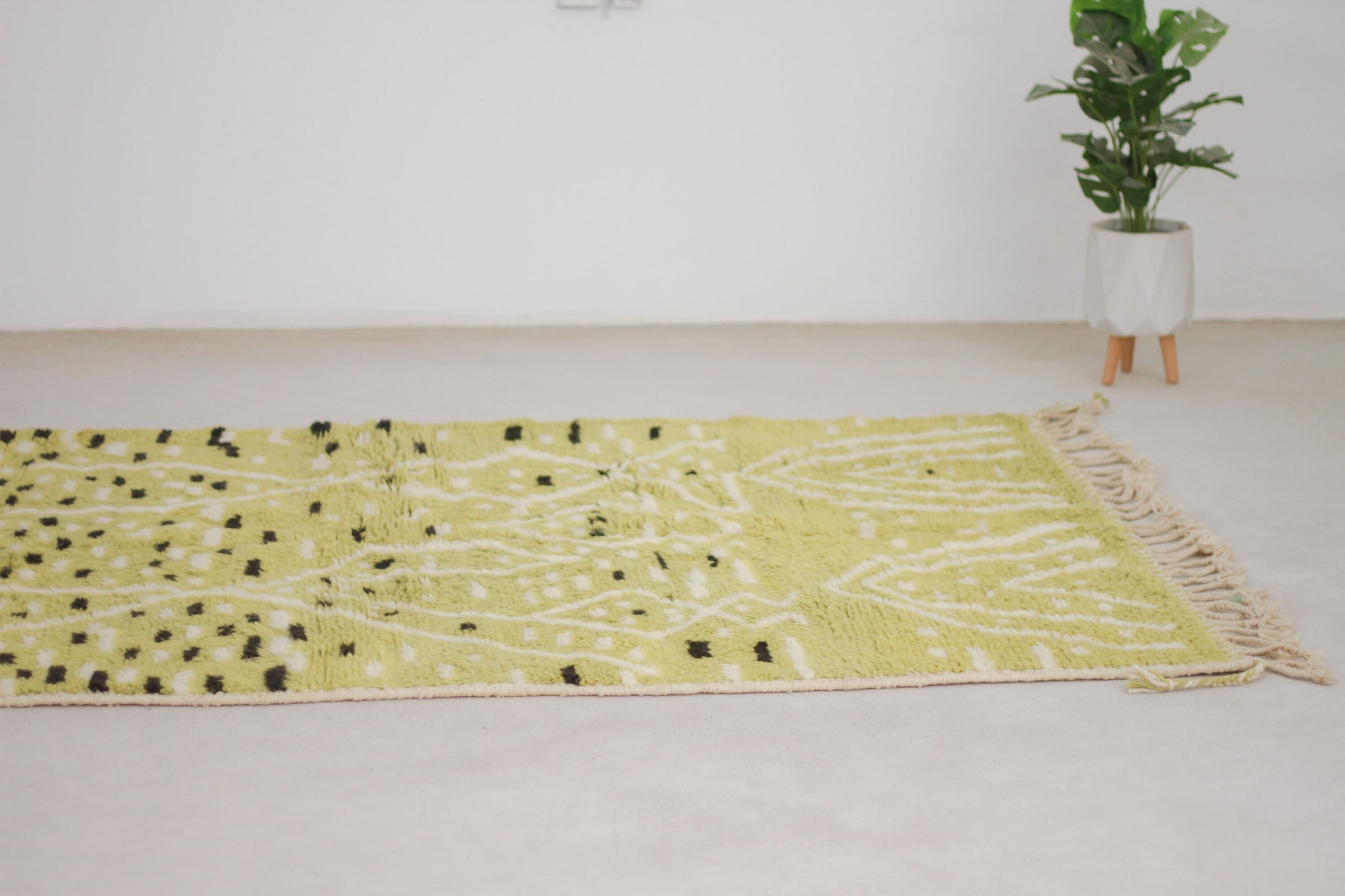 Green 8x5 Berber Rug – colorful abstract rugs, colorful area rugs, Handmade Wool Rug
