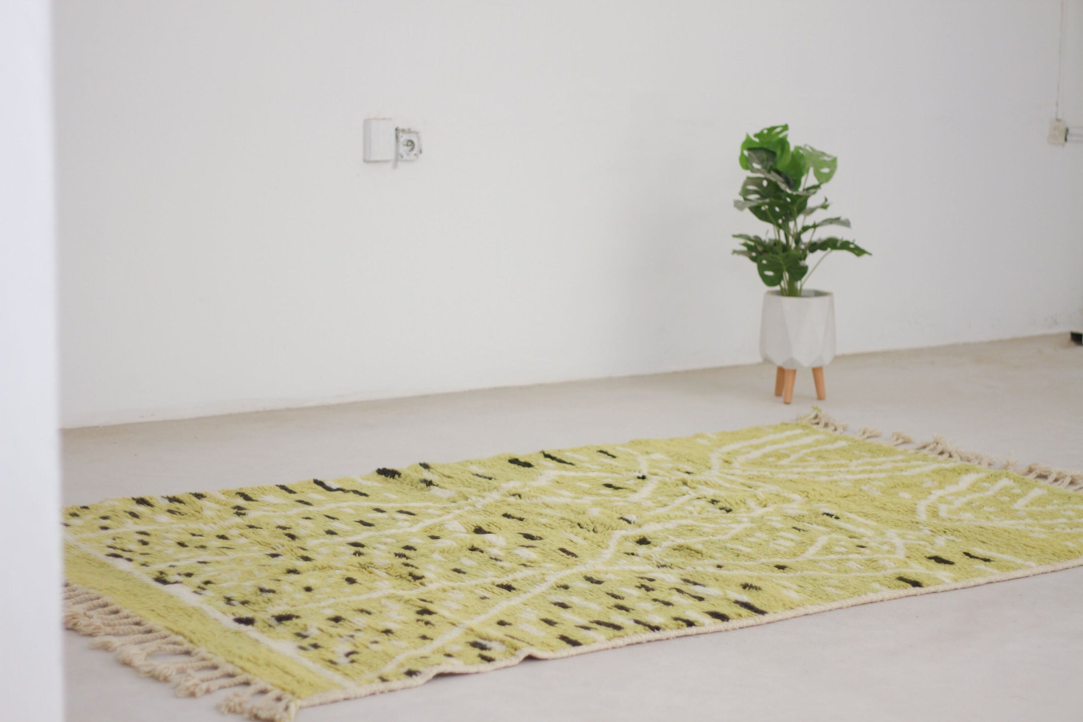 Green 8x5 Berber Rug – colorful abstract rugs, colorful area rugs, Handmade Wool Rug