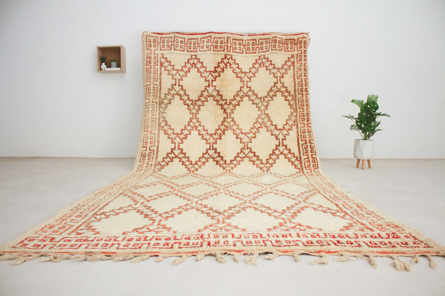 Vintage Cream Moroccan Rug, 6'4" x 12'9" – No. 2