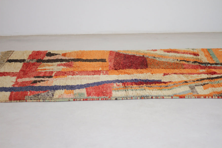Cream and Orange Boujaad-Style Moroccan Rug, 5'3" x 8'10" – No. Ab-1