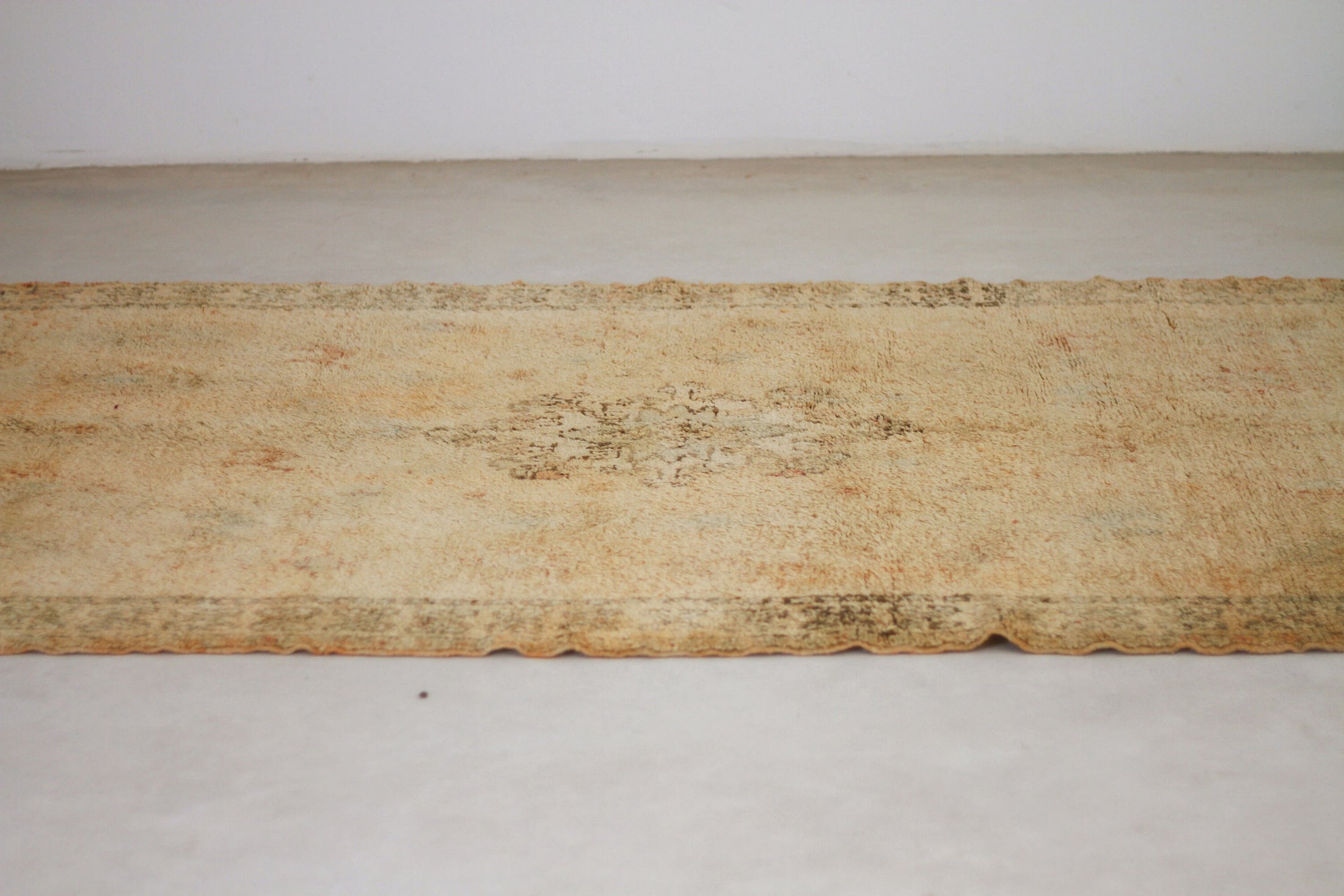 Large Vintage Moroccan Rug – Handmade Wool Berber rug, 6x12 ft – Yellow beni mguild rug