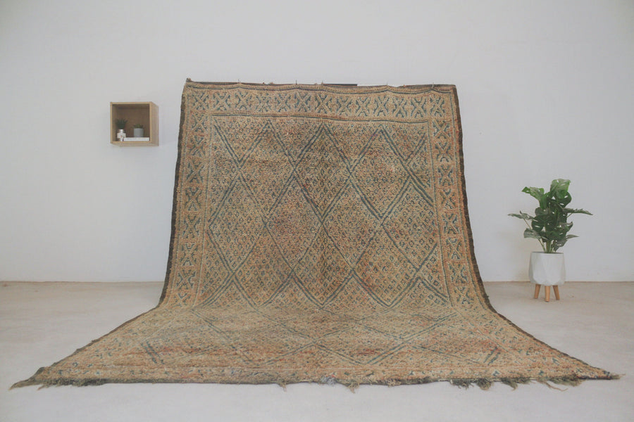 Vintage Beige Moroccan Rug, 6'9" x 9'11" – No. 56