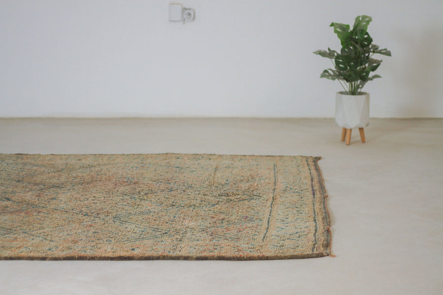Vintage Beige Moroccan Rug, 6'9" x 9'11" – No. 56