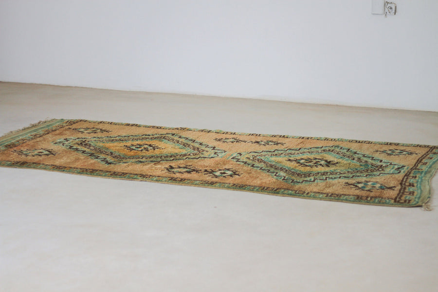 Vintage Peach Moroccan Rug, 4'4" x 9'4" – No. 42