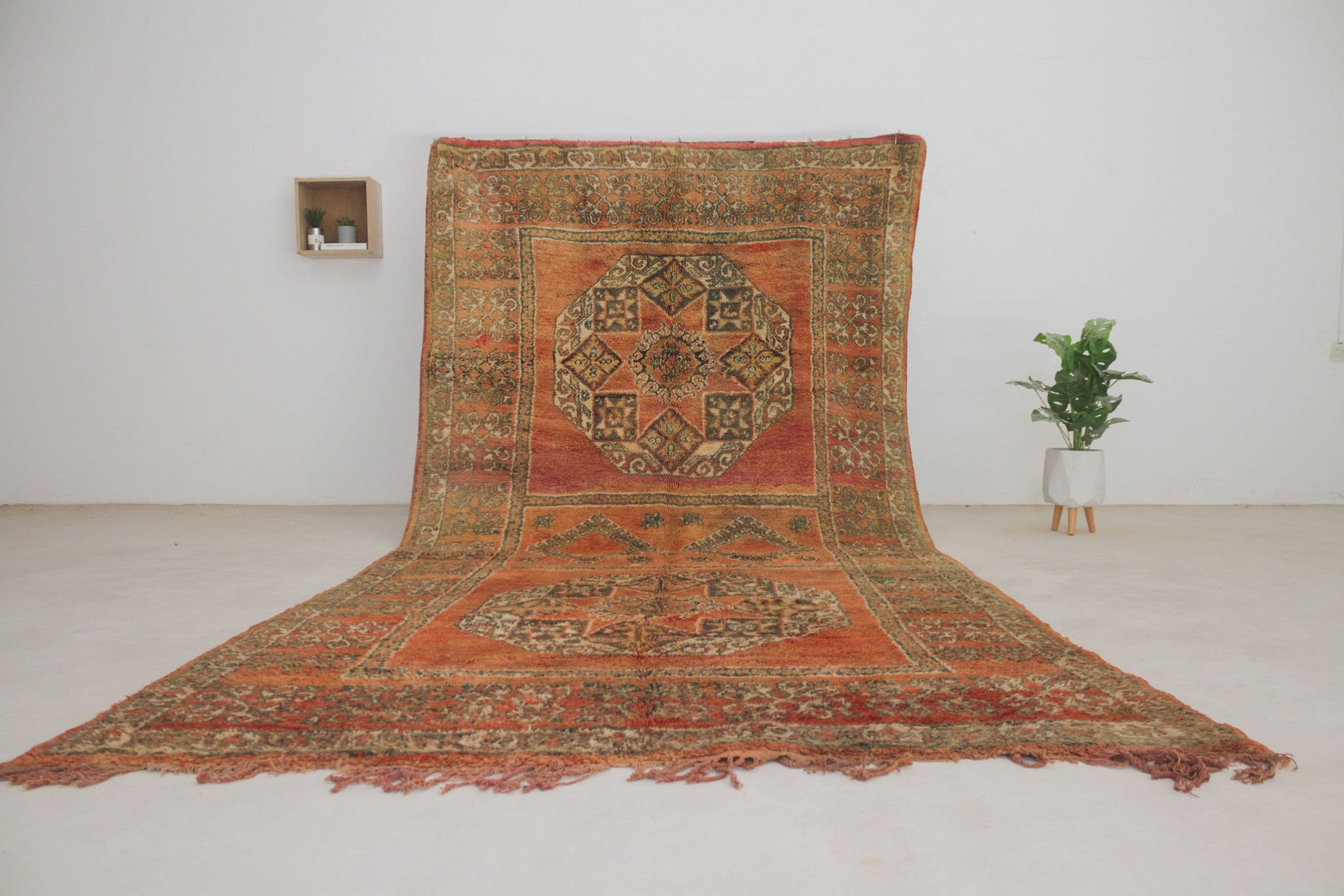 Vintage Moroccan Rug – Handmade Wool Berber rug, 6x12 ft – Large beni mguild rug