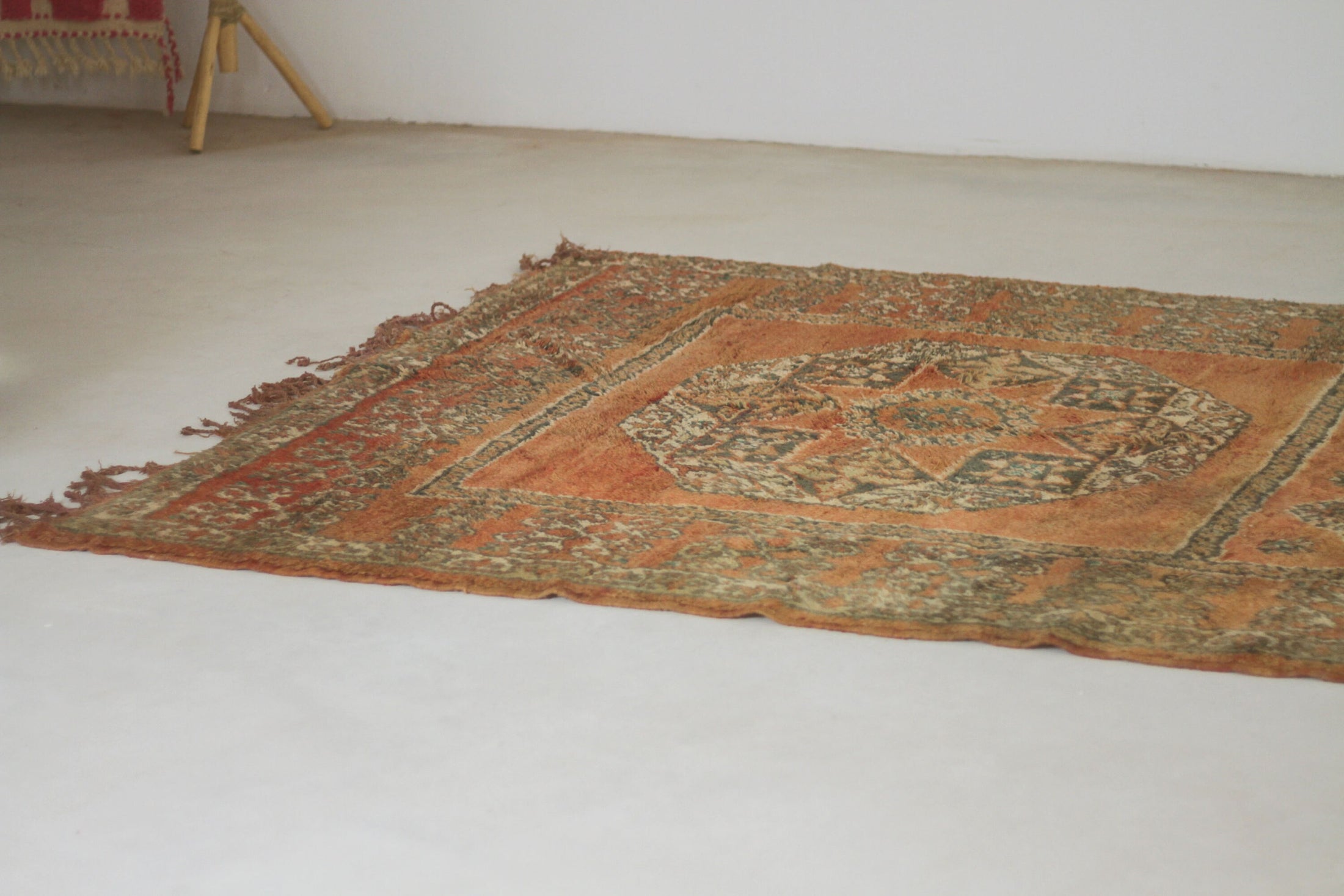 Vintage Moroccan Rug – Handmade Wool Berber rug, 6x12 ft – Large beni mguild rug