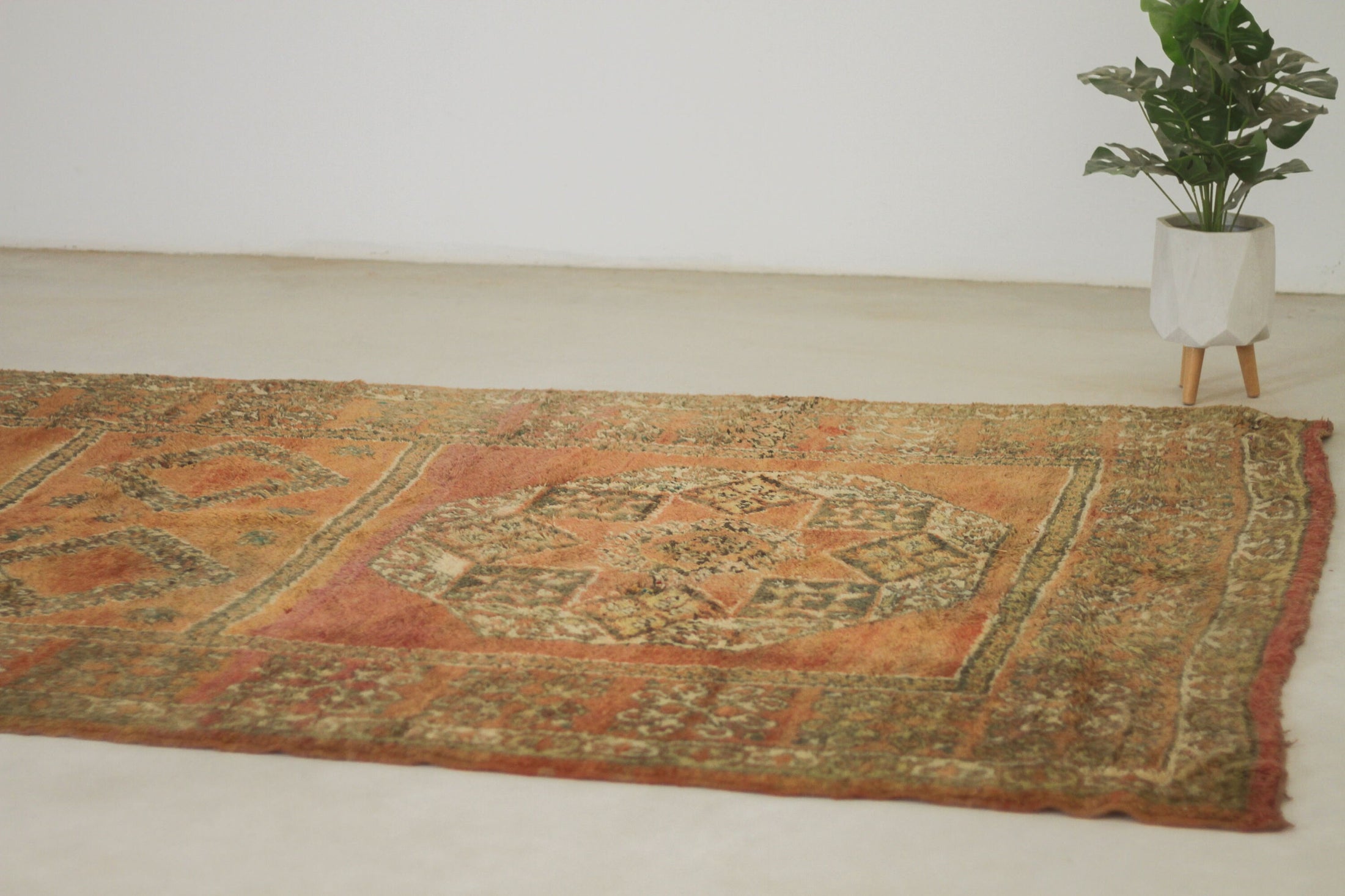 Vintage Moroccan Rug – Handmade Wool Berber rug, 6x12 ft – Large beni mguild rug