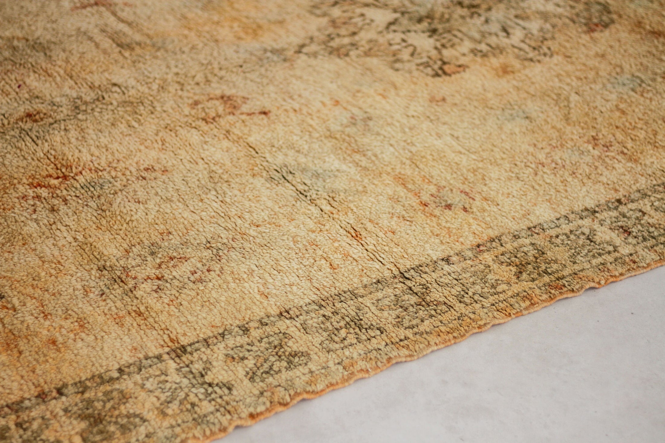 Large Vintage Moroccan Rug – Handmade Wool Berber rug, 6x12 ft – Yellow beni mguild rug