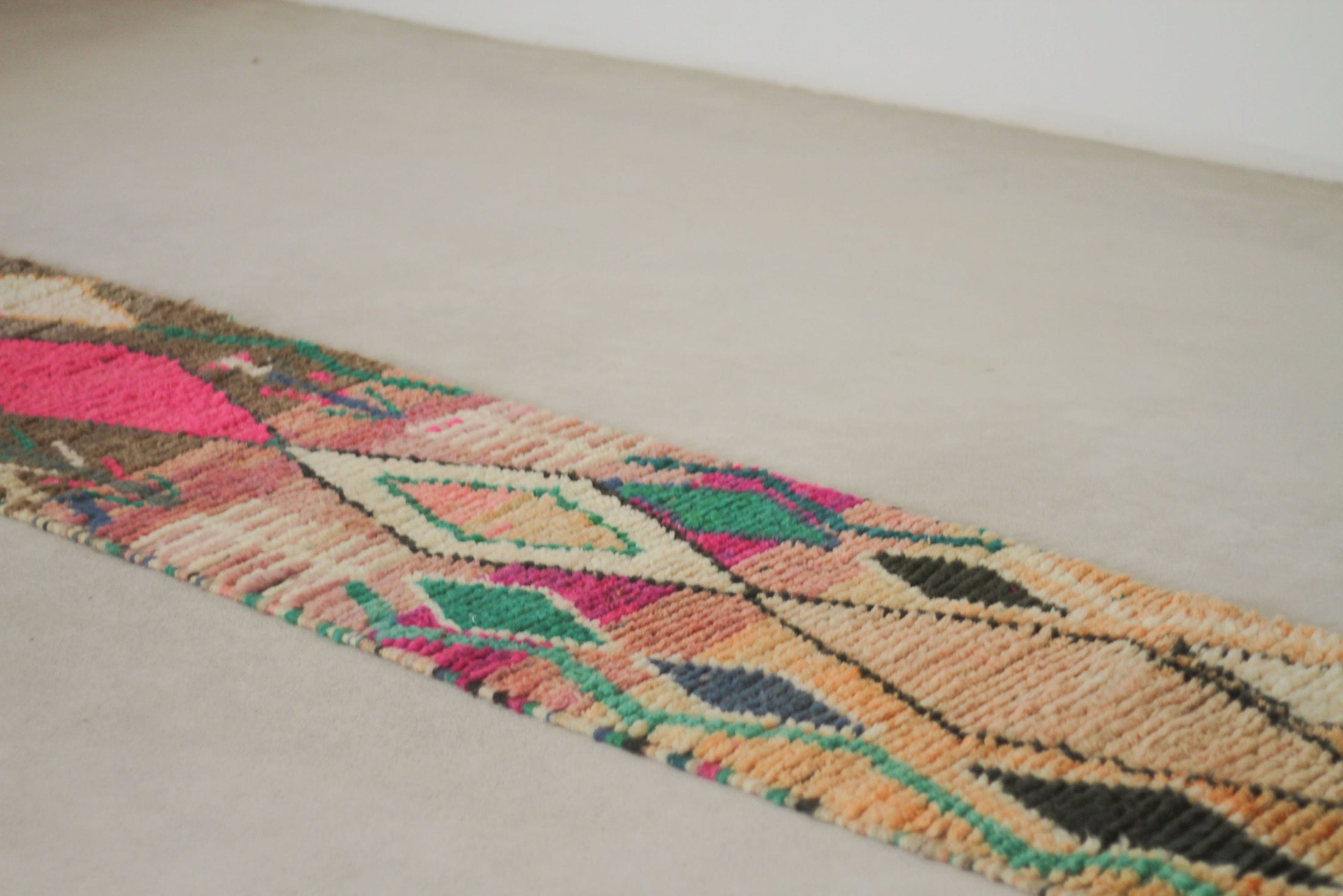 Multicolored 10x2 Moroccan Runner Rug – moroccan runner rug, runner rug, Handmade Wool Rug