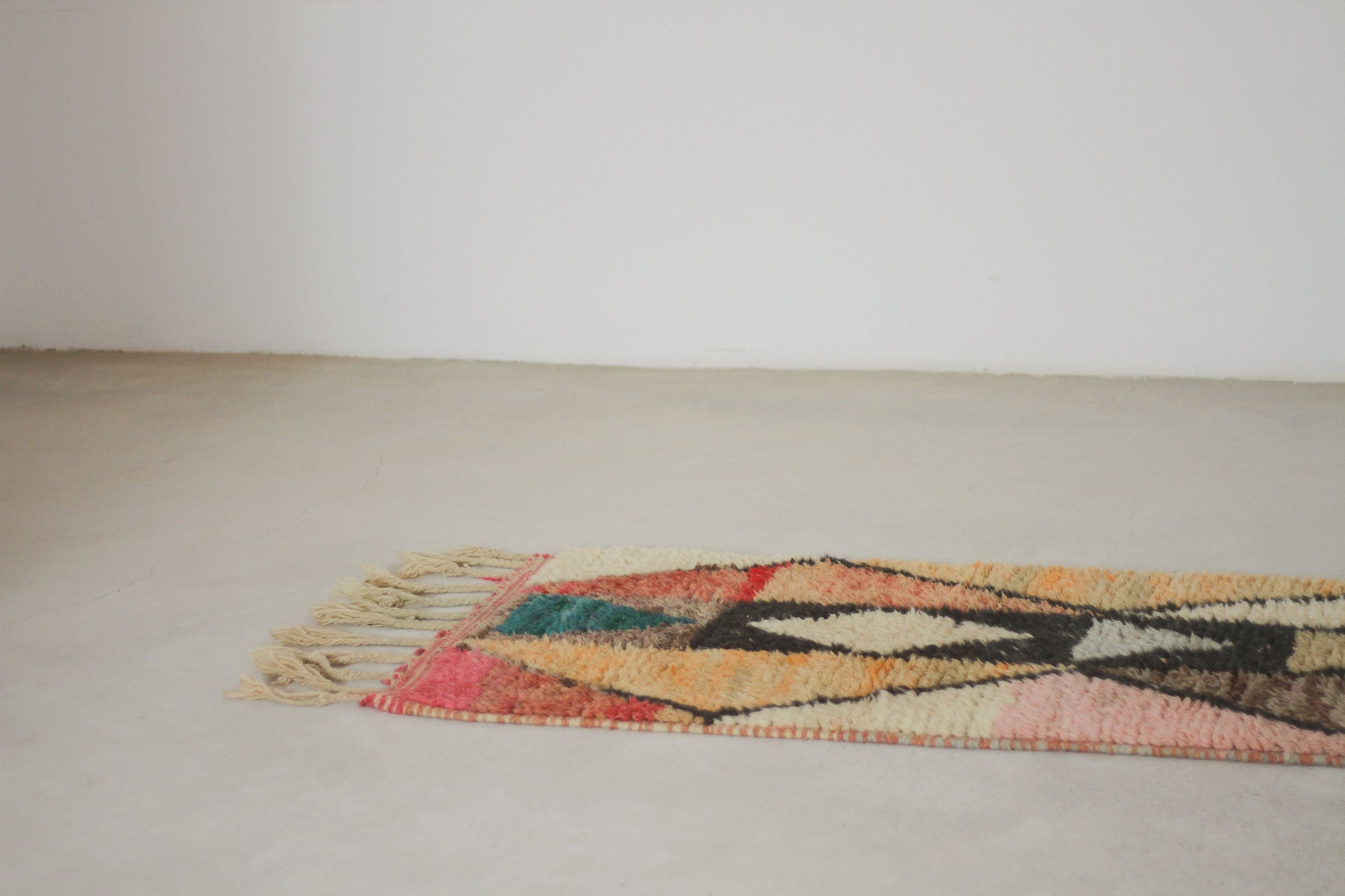 Multicolored 9.5x2 Berber Runner Rug – hallway runner rugs, runner rug, Handmade Wool Rug