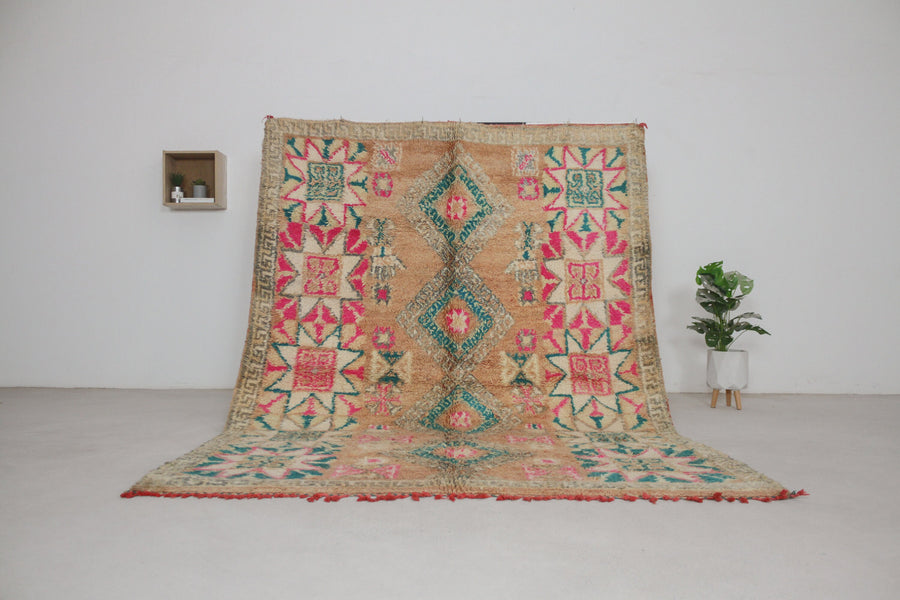 Vintage Peach Moroccan Rug, 6'5" x 8'7" – No. v55