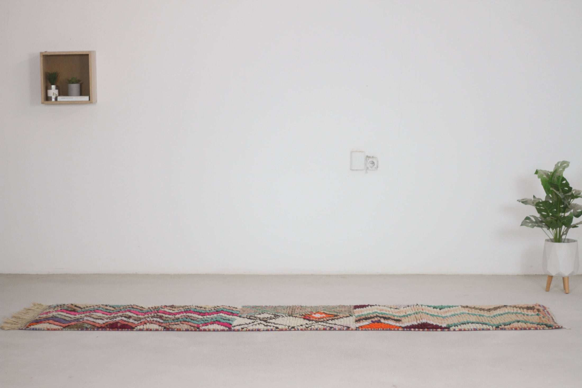 Multicolored 9.5x2 Berber Runner Rug – kitchen runner rugs, Handmade Wool Rug