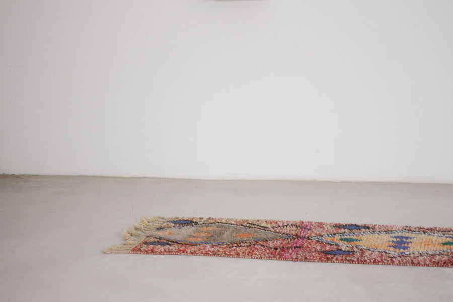 Pink Boujaad-Style Moroccan Runner, 2'1" x 10'1" – No. h58