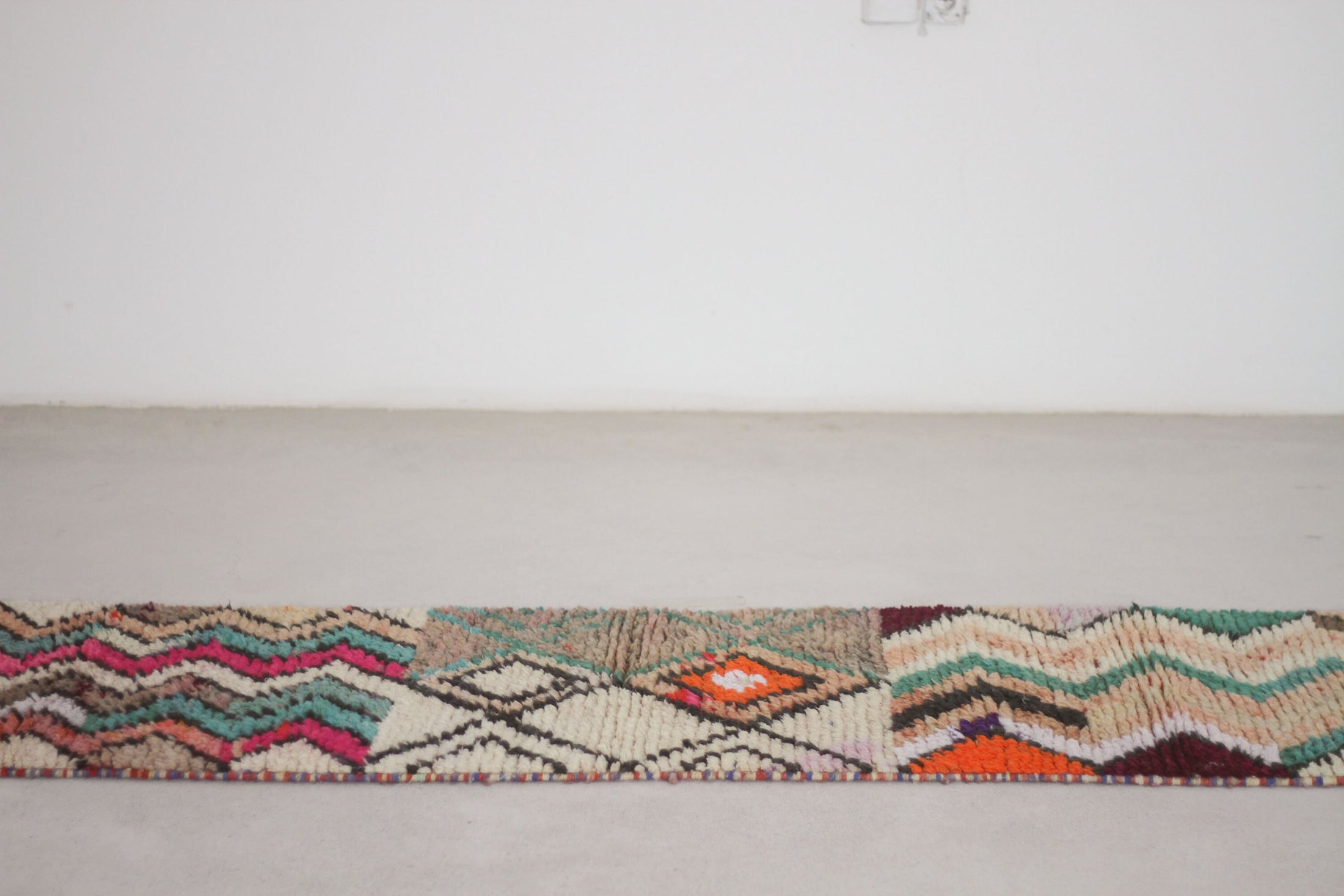 Multicolored 9.5x2 Berber Runner Rug – kitchen runner rugs, Handmade Wool Rug