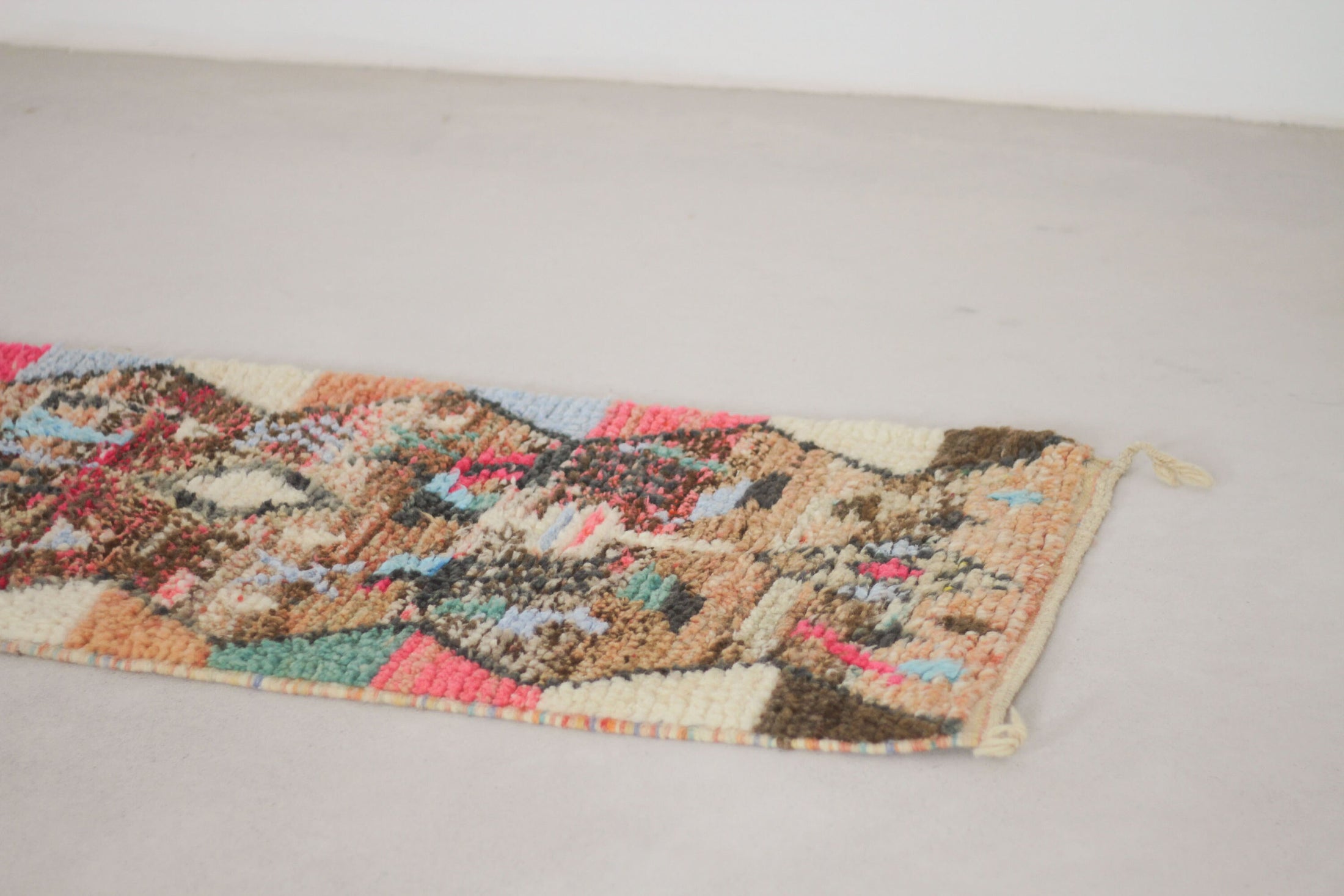 Multicolored 10x2 Moroccan Runner Rug – wool runner rug, Handmade Wool Rug