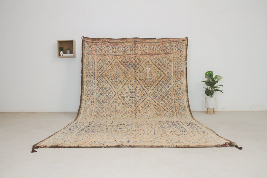 Vintage Beige Moroccan Rug, 6'5" x 11'3" – No. 99