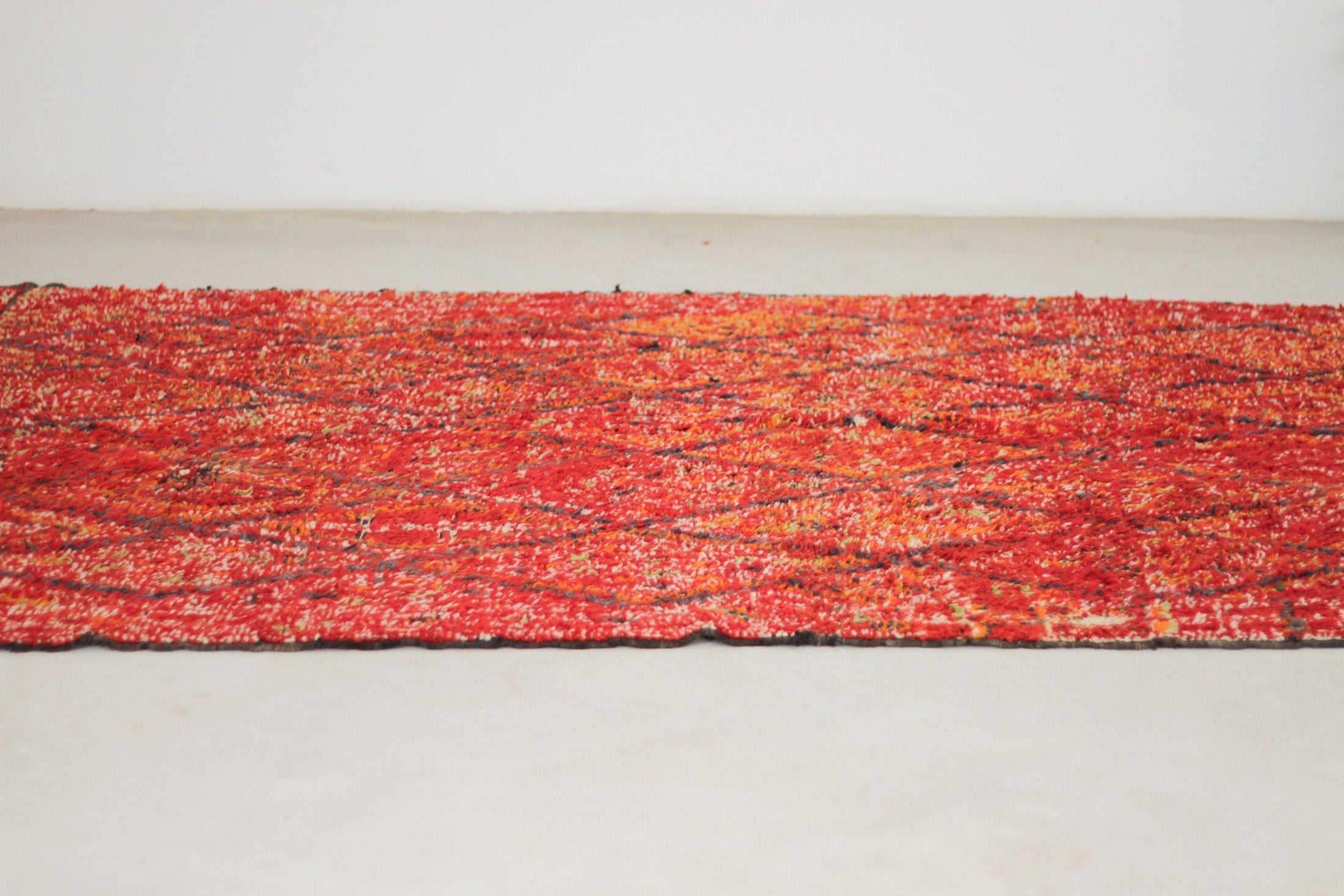 Vintage Moroccan Rug – Handmade Wool Berber rug, 7x10 ft – Red beni mguild rug
