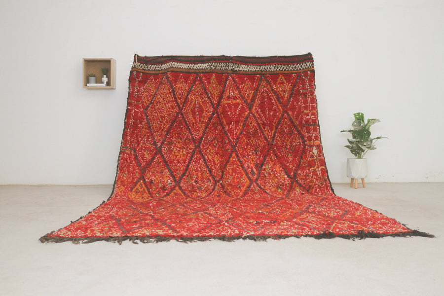 Vintage Red Moroccan Rug, 7' x 10'3" – No. 90
