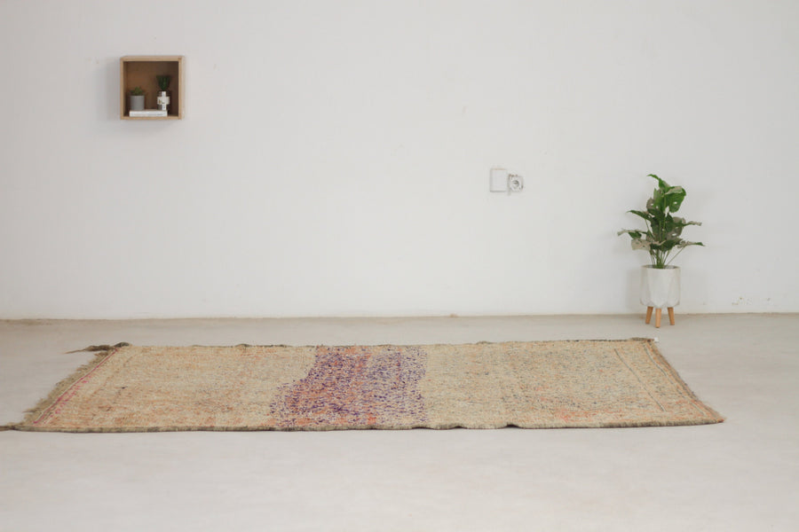 Vintage Beige Moroccan Rug, 6'6" x 9' – No. 95