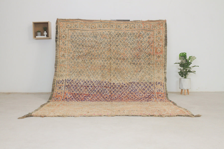 Vintage Beige Moroccan Rug, 6'6" x 9' – No. 95