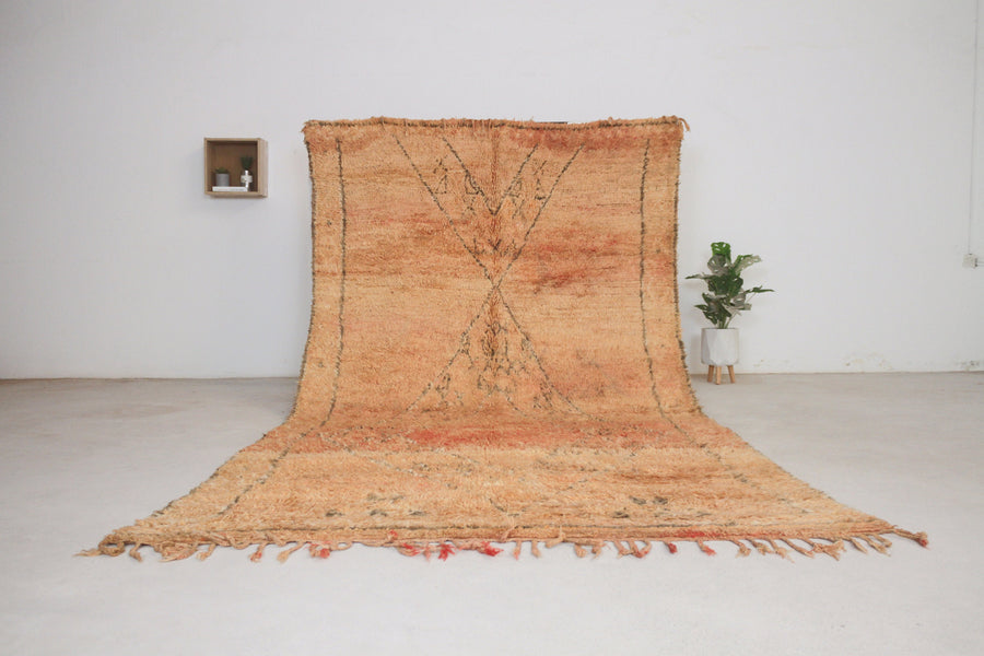 Vintage Peach Moroccan Rug, 5'10" x 11'1" – No. 108