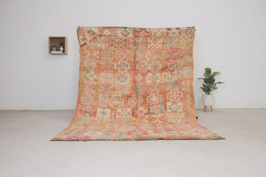 Vintage Peach Moroccan Rug, 5'7" x 8'6" – No. 135
