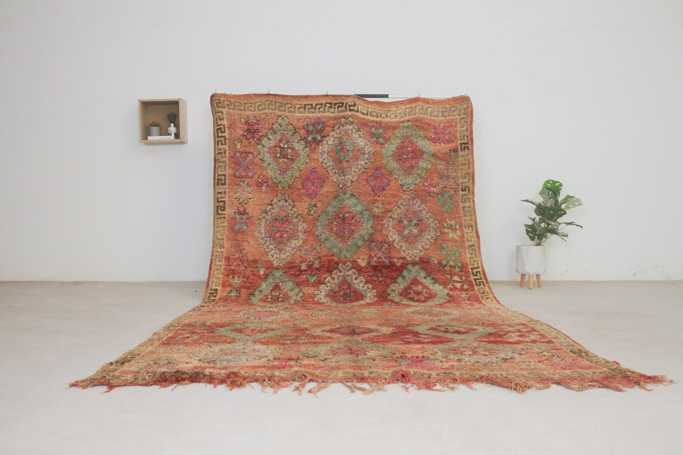 Vintage Moroccan Rug – Handmade Wool Berber rug, 6x11 ft – Red beni mguild rug