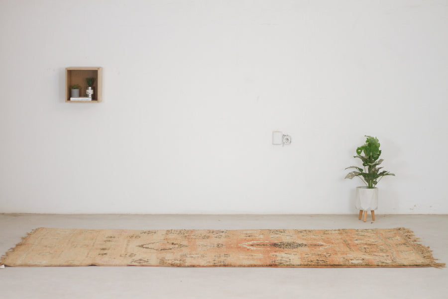 Vintage Peach Moroccan Rug, 5'5" x 11' – No. 136