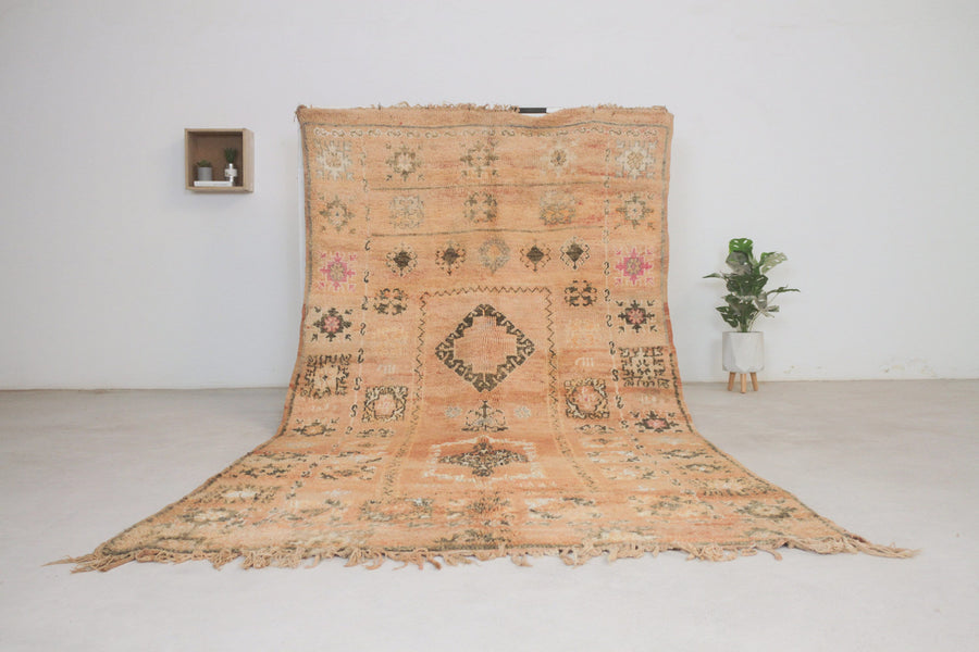 Vintage Peach Moroccan Rug, 5'5" x 11' – No. 136