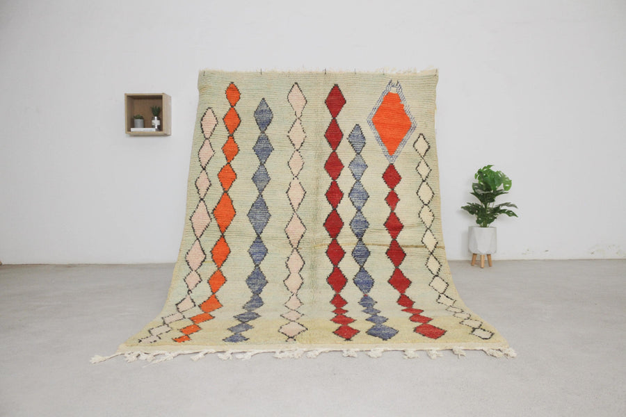 Cream Boujaad-style Moroccan rug No. L-A84, all-over pattern, full view