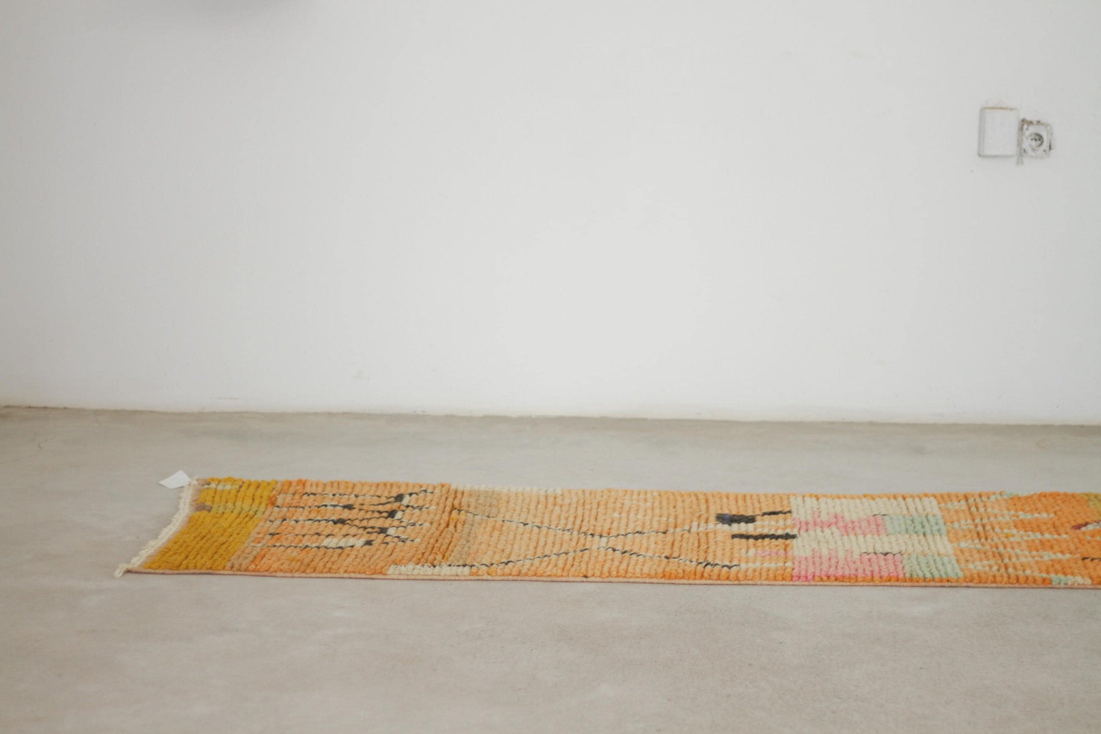 Orange 9x2 Berber Runner Rug – runner rug carpet, berber runner rug, Handmade Wool Rug