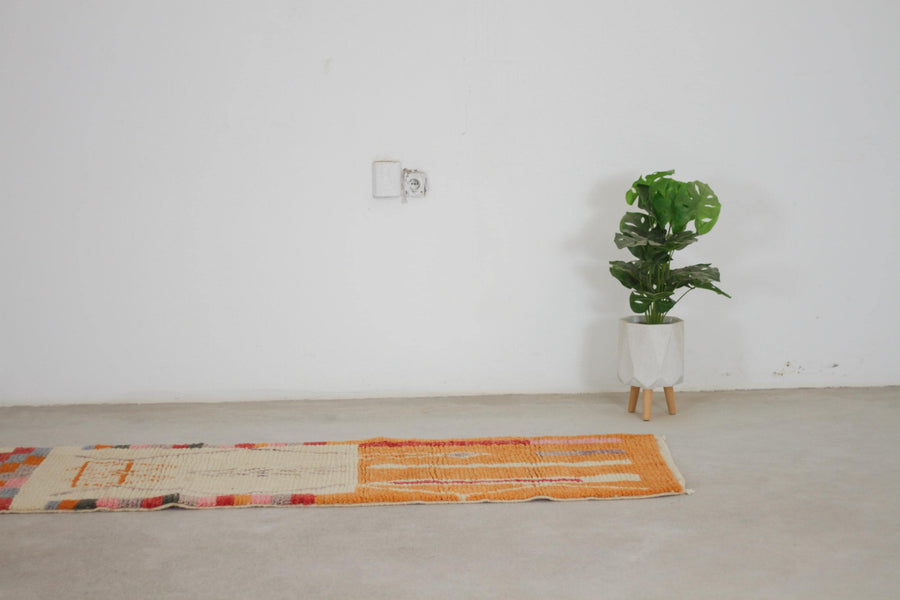 Orange Boujaad-Style Moroccan Runner, 2'6" x 9'7" – No. L-k2