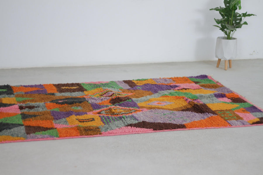 Orange Boujaad-Style Moroccan Rug, 4'10" x 7'9" – No. L-A118