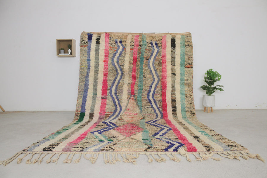Beige Boujaad-style Moroccan rug No. L-A109, all-over pattern, full view