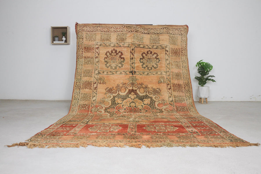 Vintage Moroccan Rug – Handmade Wool Berber rug, 6x11 ft – Peach beni mguild rug