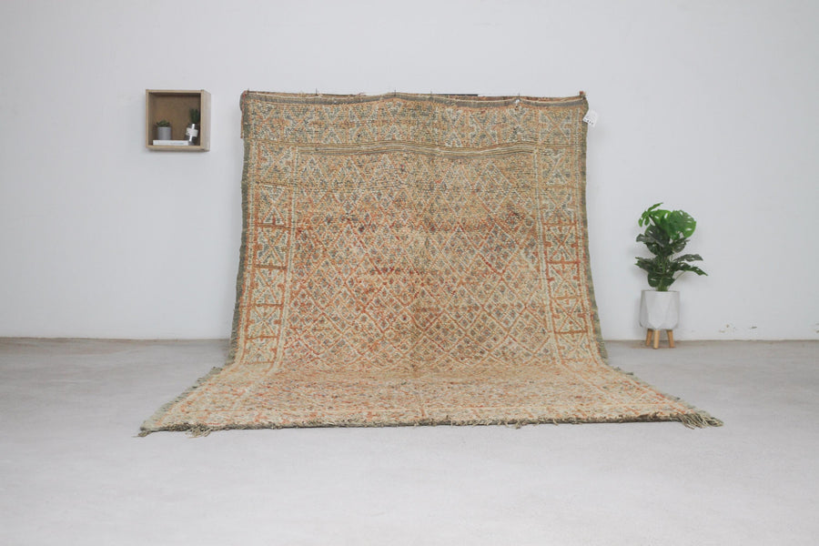 Vintage Beige Moroccan Rug, 5'11" x 9'4" – No. 255