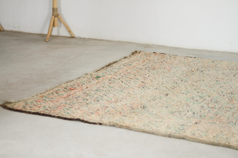 Vintage Cream Moroccan Rug, 6'11" x 11'3" – No. 263