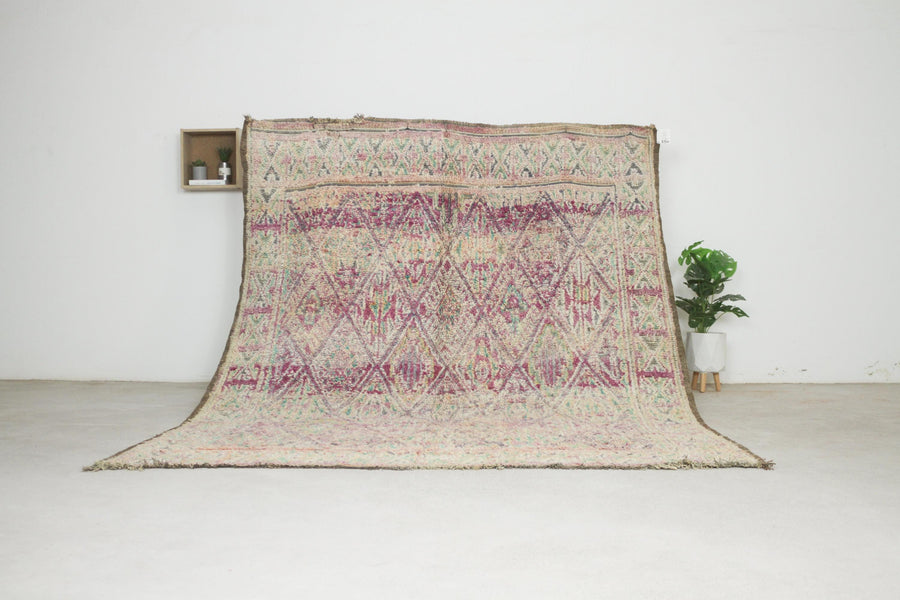 Vintage Cream Moroccan Rug, 7'2" x 8'9" – No. 290