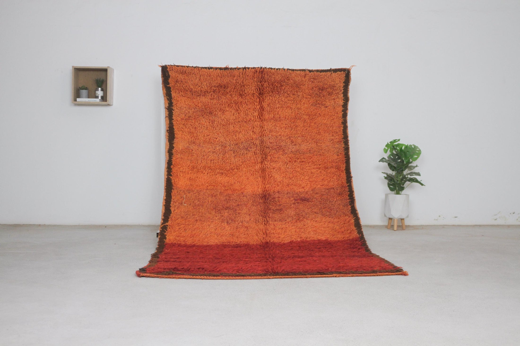 Vintage Moroccan Rug – Handmade Wool Berber rug, 5x8 ft – Orange beni mguild rug