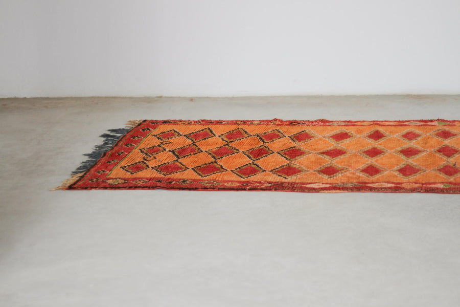Vintage Orange Moroccan Rug, 4'8" x 11'2" – No. 209