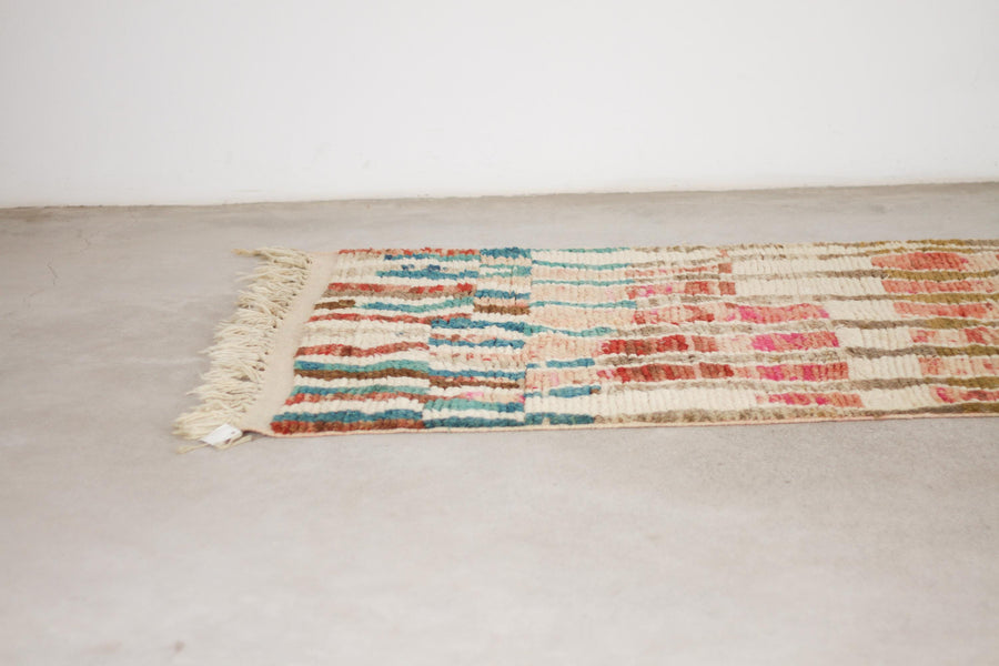 Cream and Pink Boujaad-Style Moroccan Rug, 5'3" x 8'4" – No. bj-34