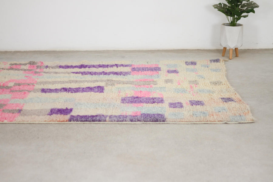 Cream and Pink Boujaad-Style Moroccan Rug, 5'9" x 8'6" – No. bj-29