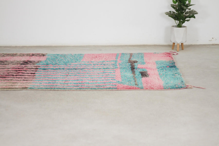 Teal Boujaad-Style Moroccan Rug, 5'4" x 8'4" – No. bj-26