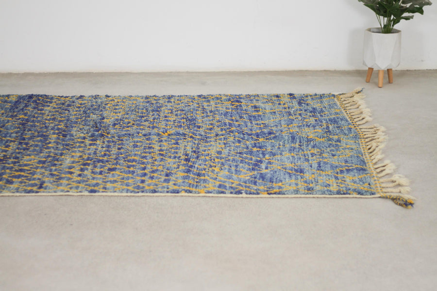 Blue Boujaad-Style Moroccan Rug, 5'3" x 8'2" – No. bj-25