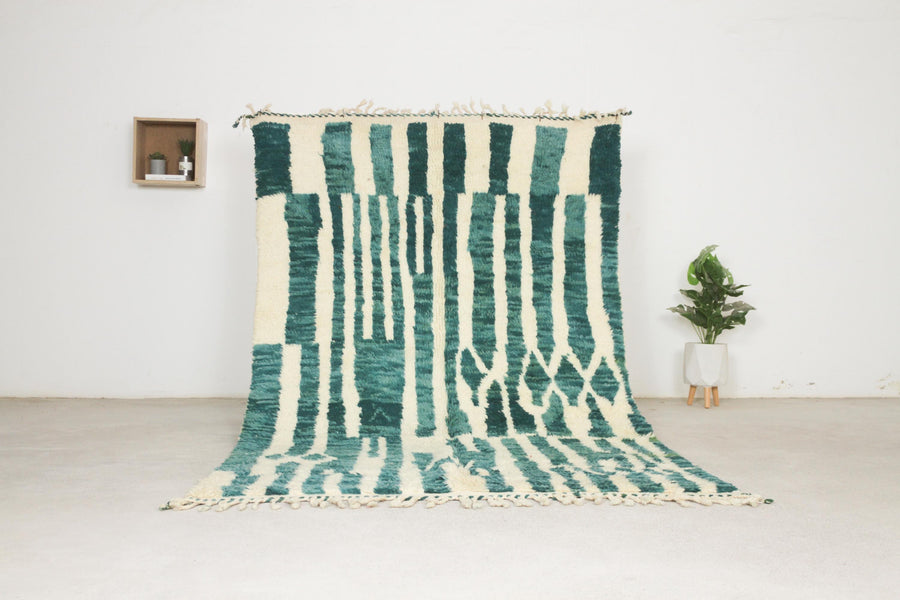 Turquoise 8x5 Moroccan Colorful Rug – moroccan area rug, multi color rug, Handmade Wool Rug