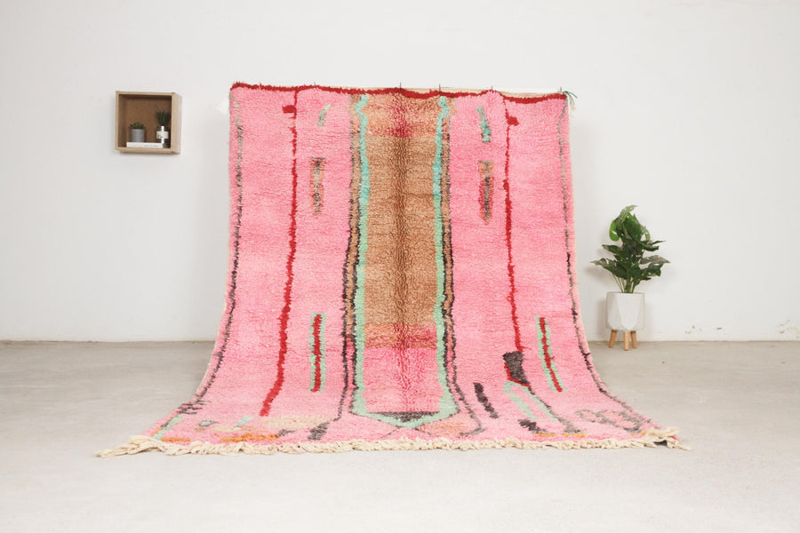 Pink Boujaad-style Moroccan rug No. bj-14, all-over pattern, full view