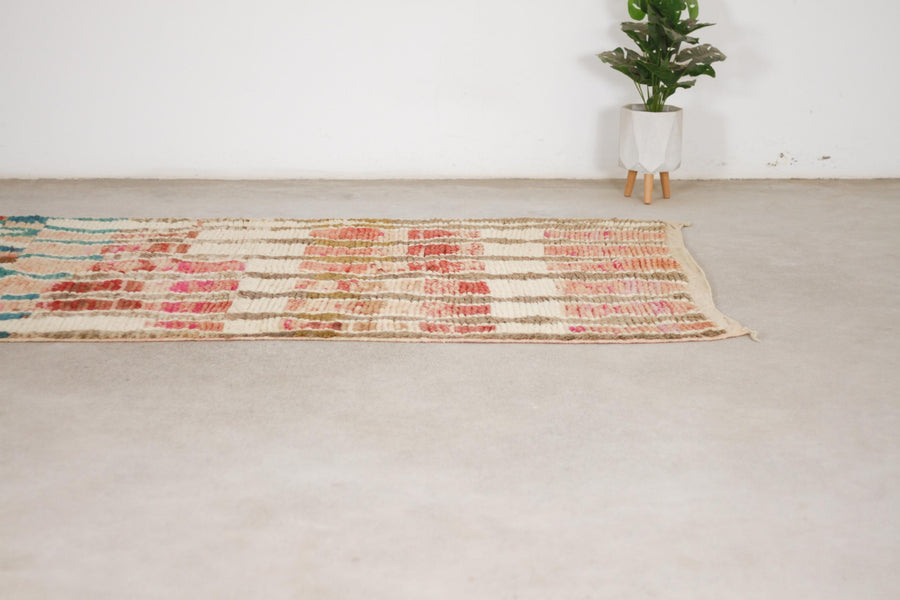 Cream and Pink Boujaad-Style Moroccan Rug, 5'3" x 8'4" – No. bj-34